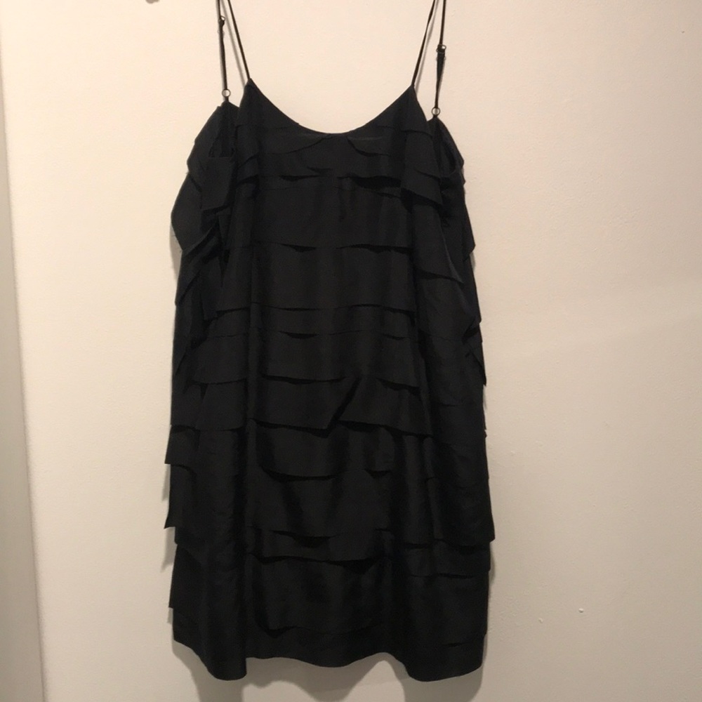 Stella McCartney tiered black silk dress